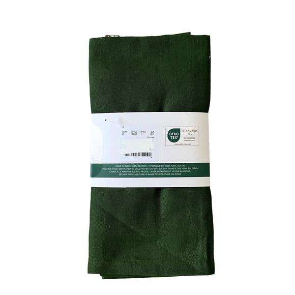 Rachel Ashwell Farmhouse CHRISTMAS TREE Cotton Napkins 12pc Green White New - Picture 4 of 16